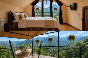 Apartment for rent with a balcony with a panoramic view of the mountain