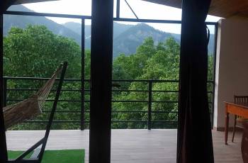Rent a balcony apartment with a panoramic view of a mountain